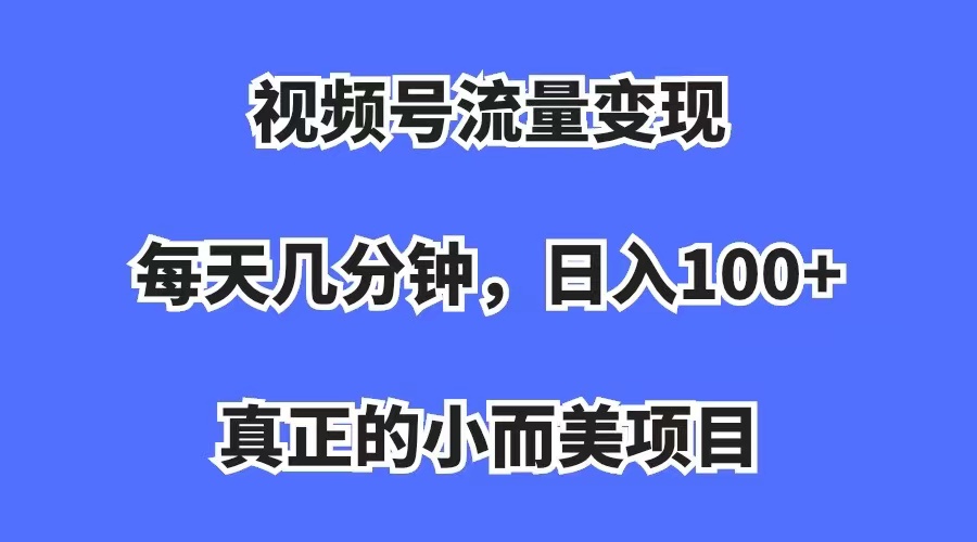 视频号流量变现，每天几分钟，收入100+，真正的小而美项目云创网-网创项目资源站-副业项目-创业项目-搞钱项目云创网