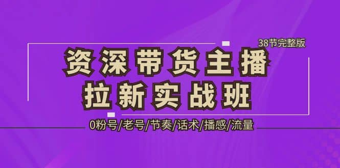 资深·带货主播拉新实战班，0粉号/老号/节奏/话术/播感/流量-38节完整版云创网-网创项目资源站-副业项目-创业项目-搞钱项目云创网