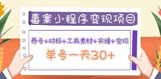 毒案小程序变现项目：养号+对标+工具素材+实操+变现云创网-网创项目资源站-副业项目-创业项目-搞钱项目云创网