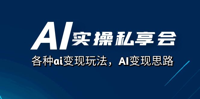 AI实操私享会，各种ai变现玩法，AI变现思路（67节课）云创网-网创项目资源站-副业项目-创业项目-搞钱项目云创网