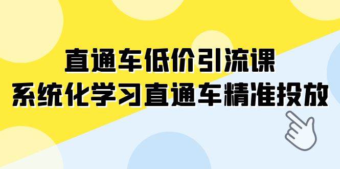 直通车-低价引流课，系统化学习直通车精准投放（14节课）云创网-网创项目资源站-副业项目-创业项目-搞钱项目云创网
