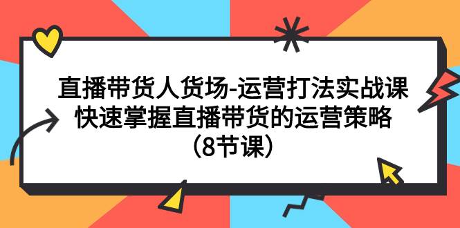 直播带货人货场-运营打法实战课：快速掌握直播带货的运营策略（8节课）云创网-网创项目资源站-副业项目-创业项目-搞钱项目云创网