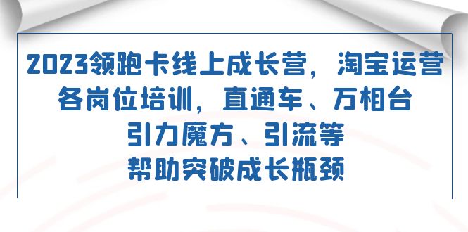2023领跑·卡 线上成长营 淘宝运营各岗位培训 直通车 万相台 引力魔方 引流云创网-网创项目资源站-副业项目-创业项目-搞钱项目云创网