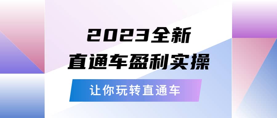2023全新直通车·盈利实操：从底层，策略到搭建，让你玩转直通车云创网-网创项目资源站-副业项目-创业项目-搞钱项目云创网