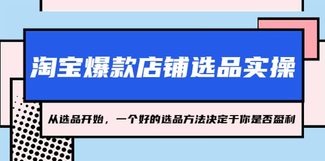 淘宝爆款店铺选品实操，2023从选品开始，一个好的选品方法决定于你是否盈利云创网-网创项目资源站-副业项目-创业项目-搞钱项目云创网