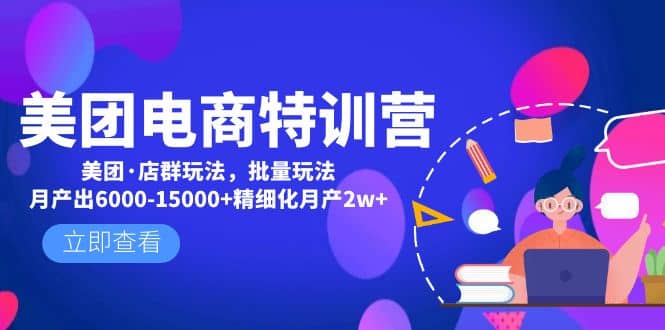 美团电商特训营：美团·店群玩法，无脑铺货云创网-网创项目资源站-副业项目-创业项目-搞钱项目云创网