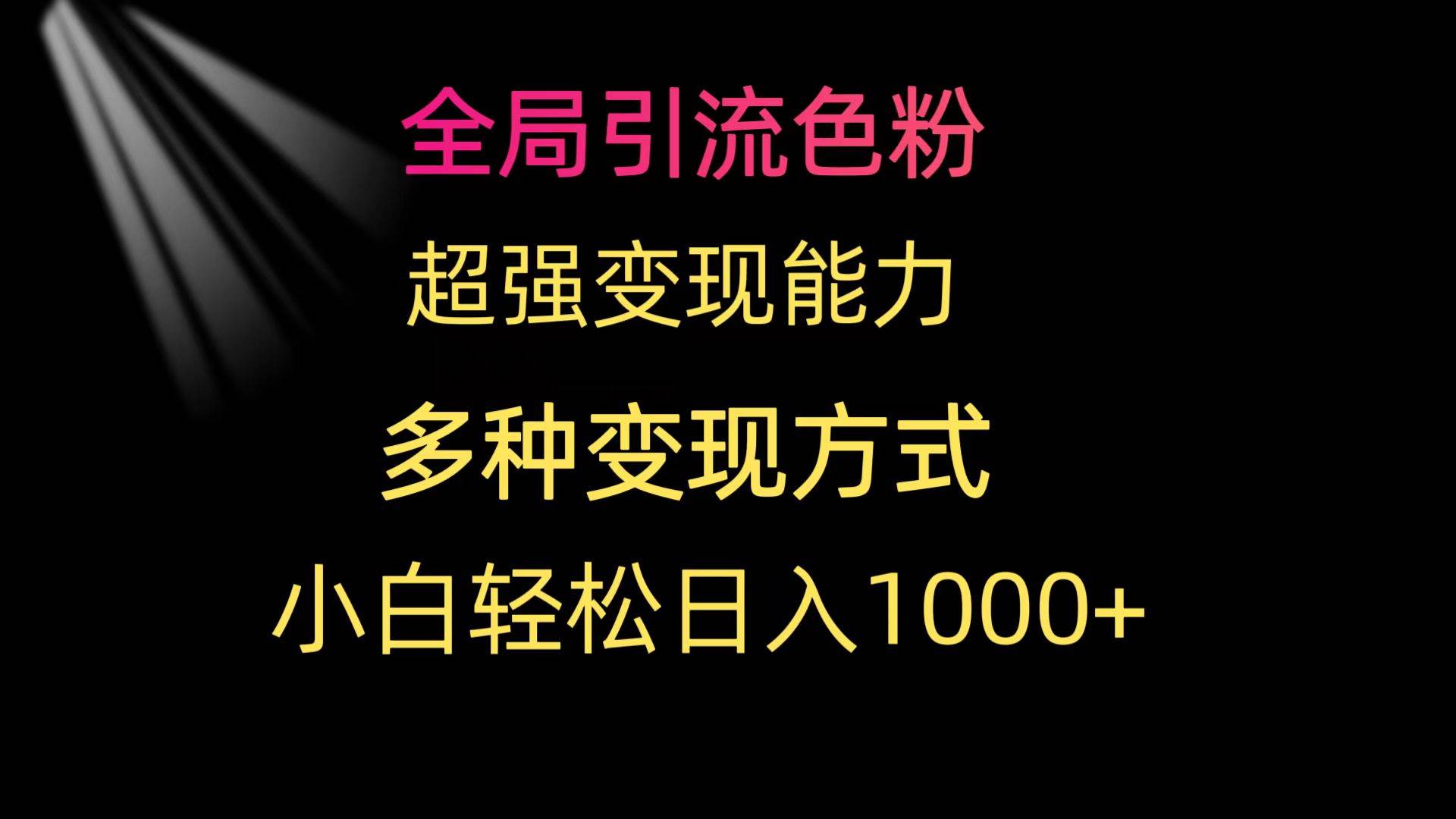 全局引流色粉 超强变现能力 多种变现方式 小白轻松日入1000+云创网-网创项目资源站-副业项目-创业项目-搞钱项目云创网