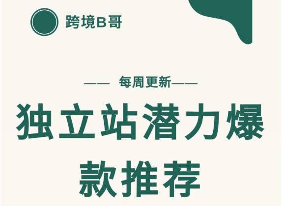 【跨境B哥】独立站潜力爆款选品推荐，测款出单率高达百分之80（每周更新）云创网-网创项目资源站-副业项目-创业项目-搞钱项目云创网