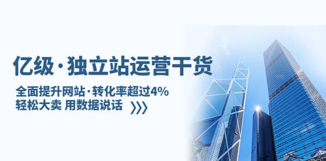 独立站运营干货：全面提升网站·转化率超过4%，轻松大卖 用数据说话云创网-网创项目资源站-副业项目-创业项目-搞钱项目云创网