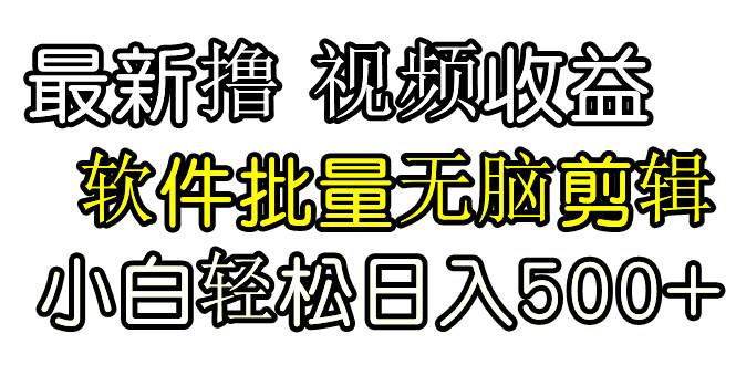 发视频撸收益，软件无脑批量剪辑，第一天发第二天就有钱云创网-网创项目资源站-副业项目-创业项目-搞钱项目云创网