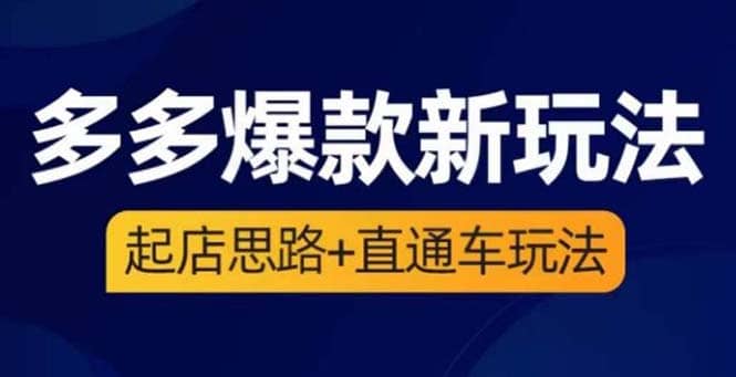 2023拼多多爆款·新玩法：起店思路+直通车玩法（3节精华课）云创网-网创项目资源站-副业项目-创业项目-搞钱项目云创网