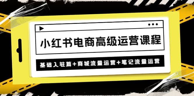 小红书电商高级运营课程：基础入驻篇+商城流量运营+笔记流量运营云创网-网创项目资源站-副业项目-创业项目-搞钱项目云创网