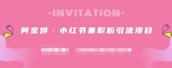 阿宝烨·小红书兼职粉引流项目，流量大，引流效果好【视频课程】云创网-网创项目资源站-副业项目-创业项目-搞钱项目云创网