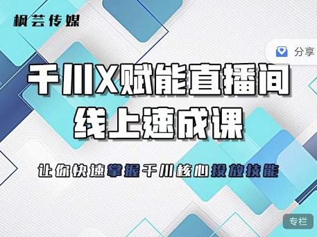 枫芸传媒-线上千川提升课，提升千川认知，提升千川投放效果云创网-网创项目资源站-副业项目-创业项目-搞钱项目云创网