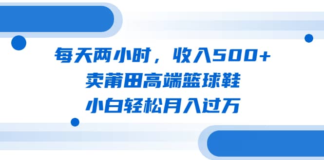 每天两小时，收入500+，卖莆田高端篮球鞋，小白轻松月入过万（教程+素材）云创网-网创项目资源站-副业项目-创业项目-搞钱项目云创网
