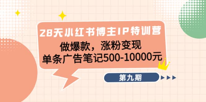 28天小红书博主IP特训营《第9期》云创网-网创项目资源站-副业项目-创业项目-搞钱项目云创网