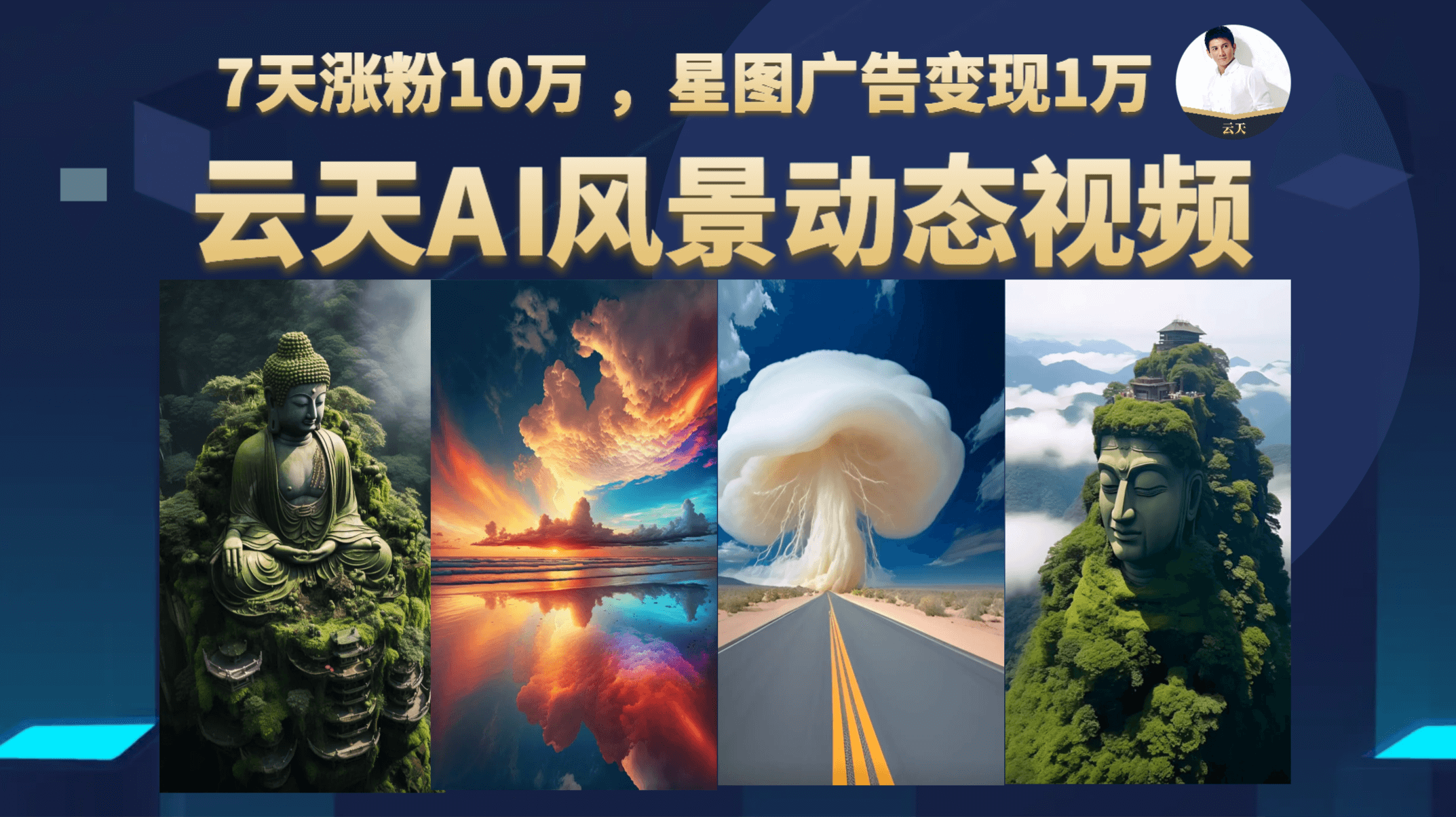 云天AI风景动图视频制作，7天涨粉10万 ，星图广告变现1万云创网-网创项目资源站-副业项目-创业项目-搞钱项目云创网
