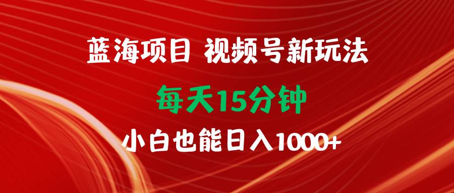 蓝海项目视频号新玩法 每天15分钟 小白也能日入1000+云创网-网创项目资源站-副业项目-创业项目-搞钱项目云创网
