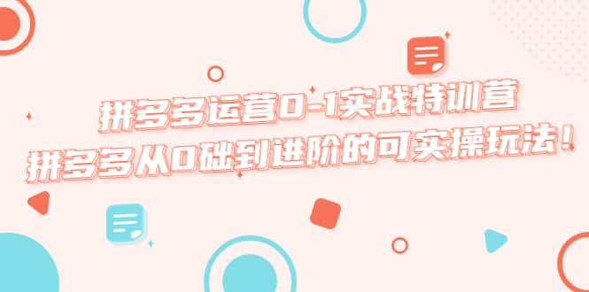 拼多多运营0-1实战特训营，拼多多从0础到进阶的可实操玩法云创网-网创项目资源站-副业项目-创业项目-搞钱项目云创网