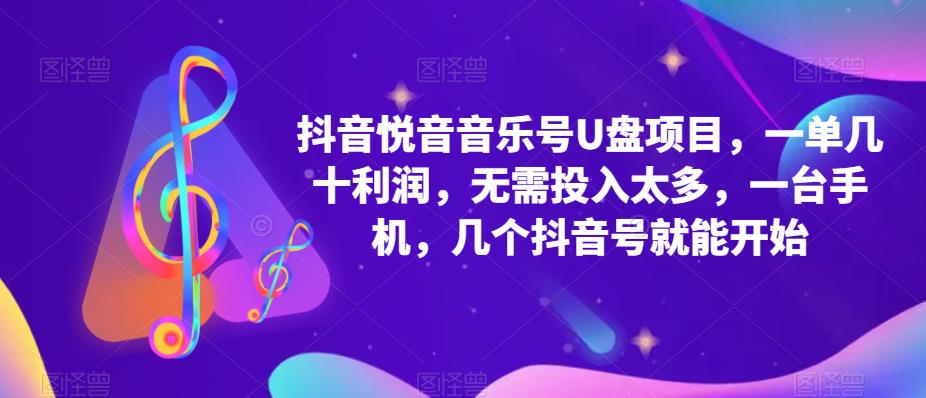 抖音音乐号U盘项目 一单几十利润 无需投入太多 一台手机 几个抖音号就开始云创网-网创项目资源站-副业项目-创业项目-搞钱项目云创网
