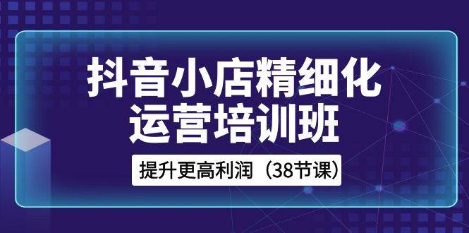 抖音小店-精细化运营培训班，提升更高利润（38节课）云创网-网创项目资源站-副业项目-创业项目-搞钱项目云创网