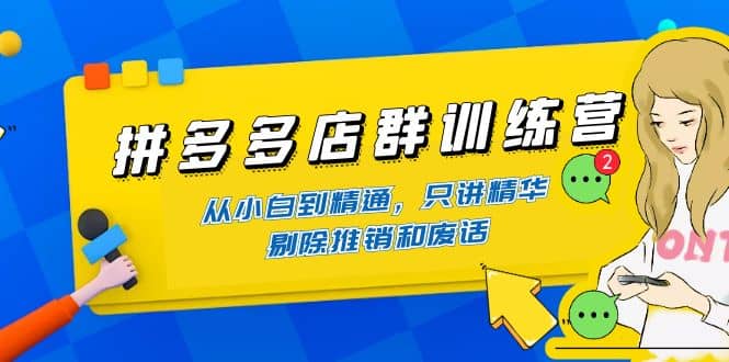 拼多多店群训练营：从小白到精通，只讲精华，剔除推销和废话云创网-网创项目资源站-副业项目-创业项目-搞钱项目云创网