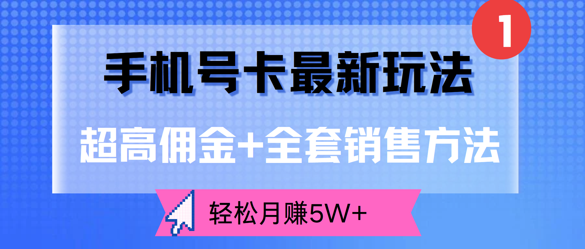 超高佣金+全套销售方法，手机号卡最新玩法，轻松月赚5W+云创网-网创项目资源站-副业项目-创业项目-搞钱项目云创网