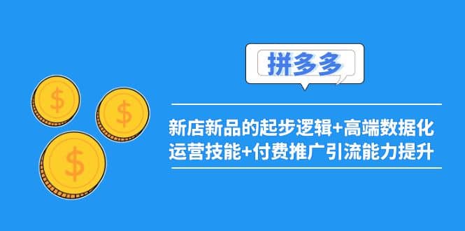 2022拼多多：新店新品的起步逻辑+高端数据化运营技能+付费推广引流能力提升云创网-网创项目资源站-副业项目-创业项目-搞钱项目云创网