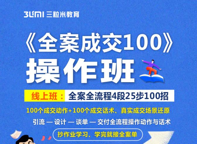 《全案成交100》全案全流程4段25步100招，操作班云创网-网创项目资源站-副业项目-创业项目-搞钱项目云创网