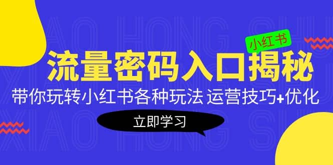 小红书流量密码入口揭秘：带你玩转小红书各种玩法 运营技巧+优化云创网-网创项目资源站-副业项目-创业项目-搞钱项目云创网