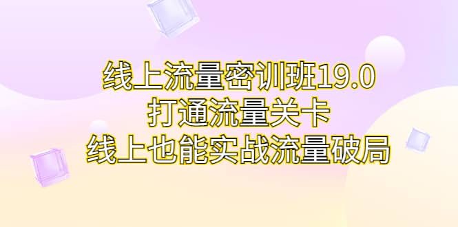 线上流量密训班19.0，打通流量关卡，线上也能实战流量破局云创网-网创项目资源站-副业项目-创业项目-搞钱项目云创网