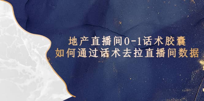 地产-直播间0-1话术胶囊，知道怎么通过话术去拉直播间数据云创网-网创项目资源站-副业项目-创业项目-搞钱项目云创网