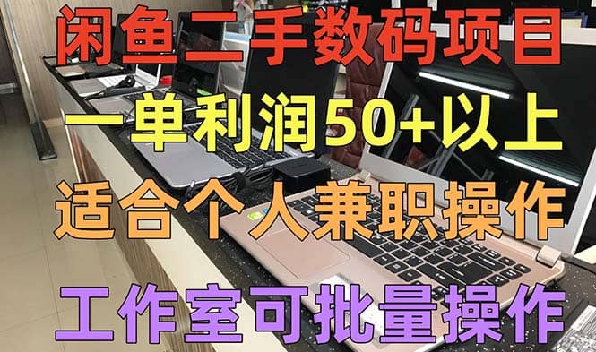 闲鱼二手数码项目，个人副业低保收入，工作室批量放大操作云创网-网创项目资源站-副业项目-创业项目-搞钱项目云创网