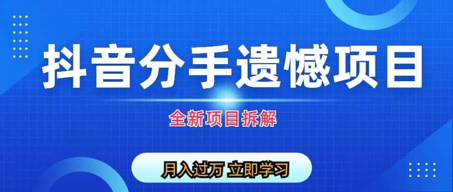 自媒体抖音分手遗憾项目私域项目拆解云创网-网创项目资源站-副业项目-创业项目-搞钱项目云创网
