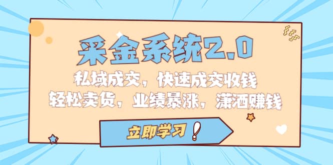 采金 系统2.0，私域成交，快速成交收钱，轻松卖货，业绩暴涨，潇洒赚钱云创网-网创项目资源站-副业项目-创业项目-搞钱项目云创网