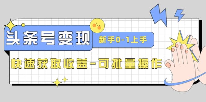2023头条号实操变现课：新手0-1轻松上手，快速获取收益-可批量操作云创网-网创项目资源站-副业项目-创业项目-搞钱项目云创网