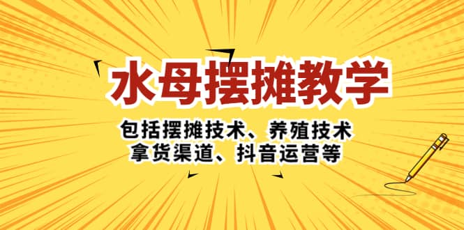 水母·摆摊教学，包括摆摊技术、养殖技术、拿货渠道、抖音运营等云创网-网创项目资源站-副业项目-创业项目-搞钱项目云创网