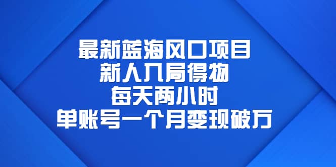 最新蓝海风口项目，新人入局得物，每天两小时，单账号一个月变现破万云创网-网创项目资源站-副业项目-创业项目-搞钱项目云创网