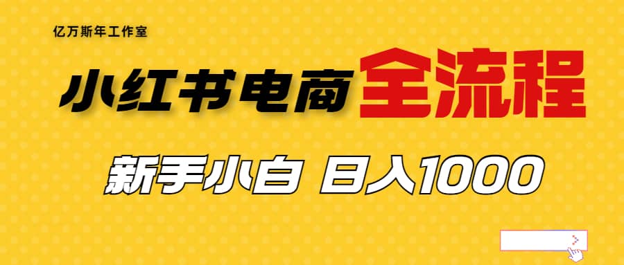 外面收费4988的小红书无货源电商从0-1全流程，日入1000＋云创网-网创项目资源站-副业项目-创业项目-搞钱项目云创网
