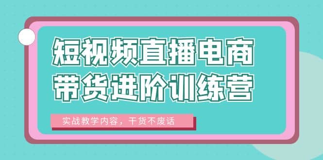 短视频直播电商带货进阶训练营：实战教学内容，干货不废话云创网-网创项目资源站-副业项目-创业项目-搞钱项目云创网
