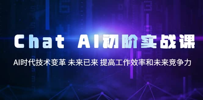 Chat AI初阶实战课，AI时代技术变革 未来已来 提高工作效率和未来竞争力云创网-网创项目资源站-副业项目-创业项目-搞钱项目云创网