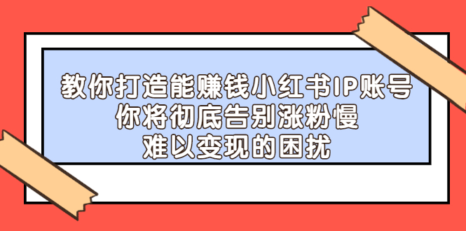 教你打造能赚钱小红书IP账号，了解透彻小红书的真正玩法云创网-网创项目资源站-副业项目-创业项目-搞钱项目云创网