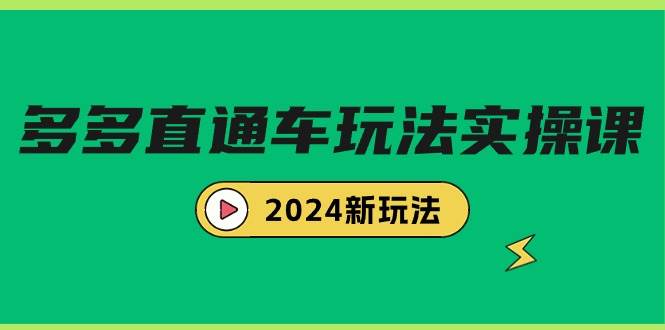多多直通车玩法实战课，2024新玩法（7节课）云创网-网创项目资源站-副业项目-创业项目-搞钱项目云创网