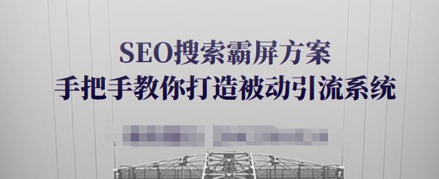 SEO搜索霸屏方案，手把手教你打造被动引流系统【视频课程】云创网-网创项目资源站-副业项目-创业项目-搞钱项目云创网