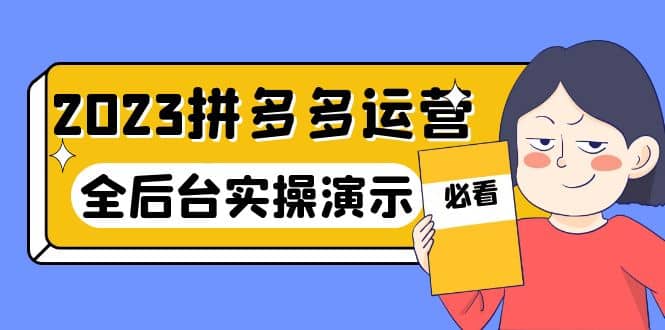2023拼多多·运营：14节干货实战课，拒绝-口嗨，全后台实操演示云创网-网创项目资源站-副业项目-创业项目-搞钱项目云创网