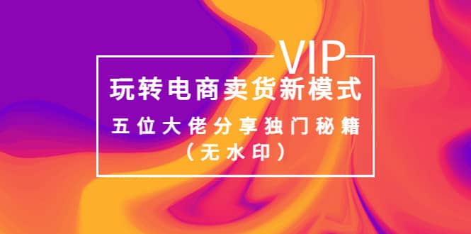 某收费培训：玩转电商卖货新模式，五位大佬分享独门秘籍（无水印）云创网-网创项目资源站-副业项目-创业项目-搞钱项目云创网