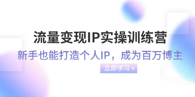 流量变现-IP实操训练营：新手也能打造个人IP，成为百万博主（46节课）云创网-网创项目资源站-副业项目-创业项目-搞钱项目云创网