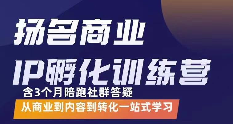 杨名商业IP孵化训练营，从商业到内容到转化一站式学 价值5980元云创网-网创项目资源站-副业项目-创业项目-搞钱项目云创网