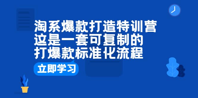 淘系爆款打造特训营：这是一套可复制的打爆款标准化流程云创网-网创项目资源站-副业项目-创业项目-搞钱项目云创网