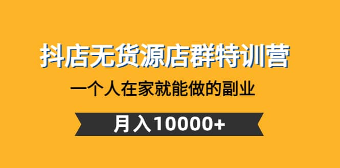 抖店无货源店群特训营：一个人在家就能做的副业云创网-网创项目资源站-副业项目-创业项目-搞钱项目云创网